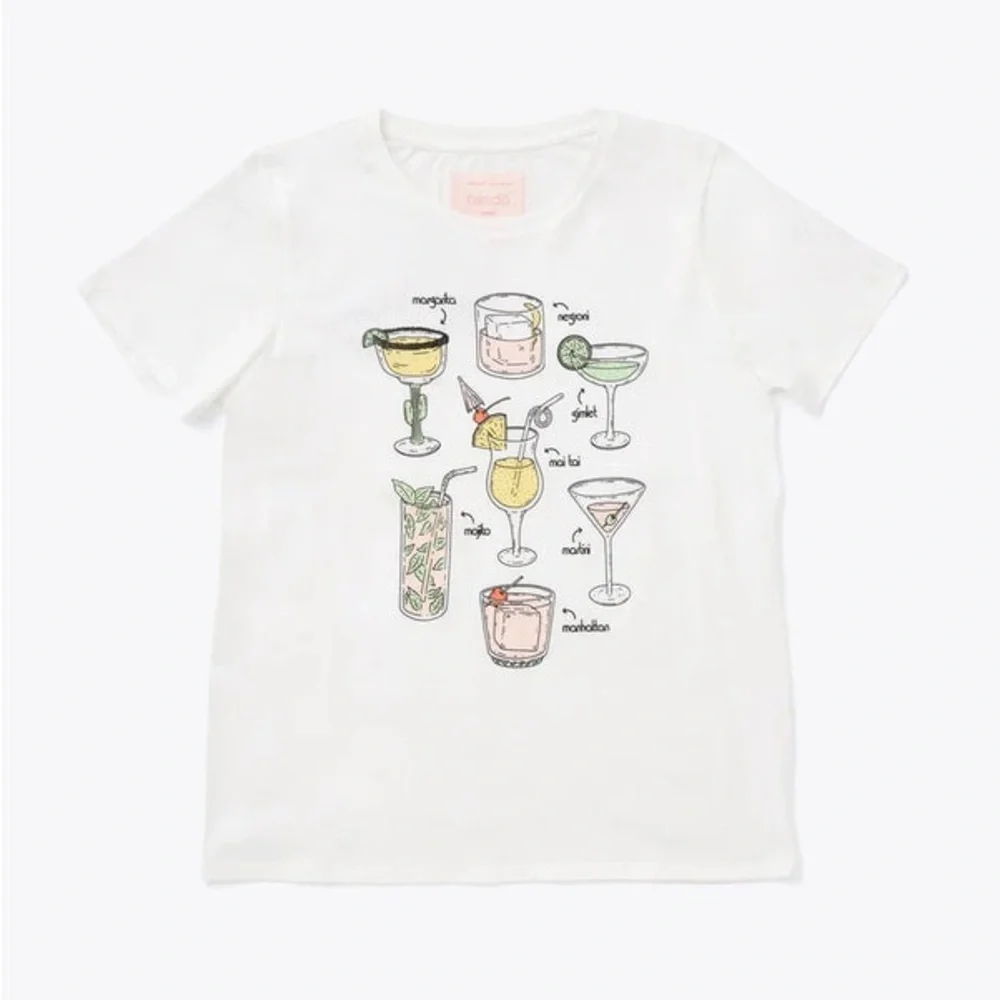 Ban.do• women’s white cotton cocktail T-shirt size medium - Picture 2 of 10